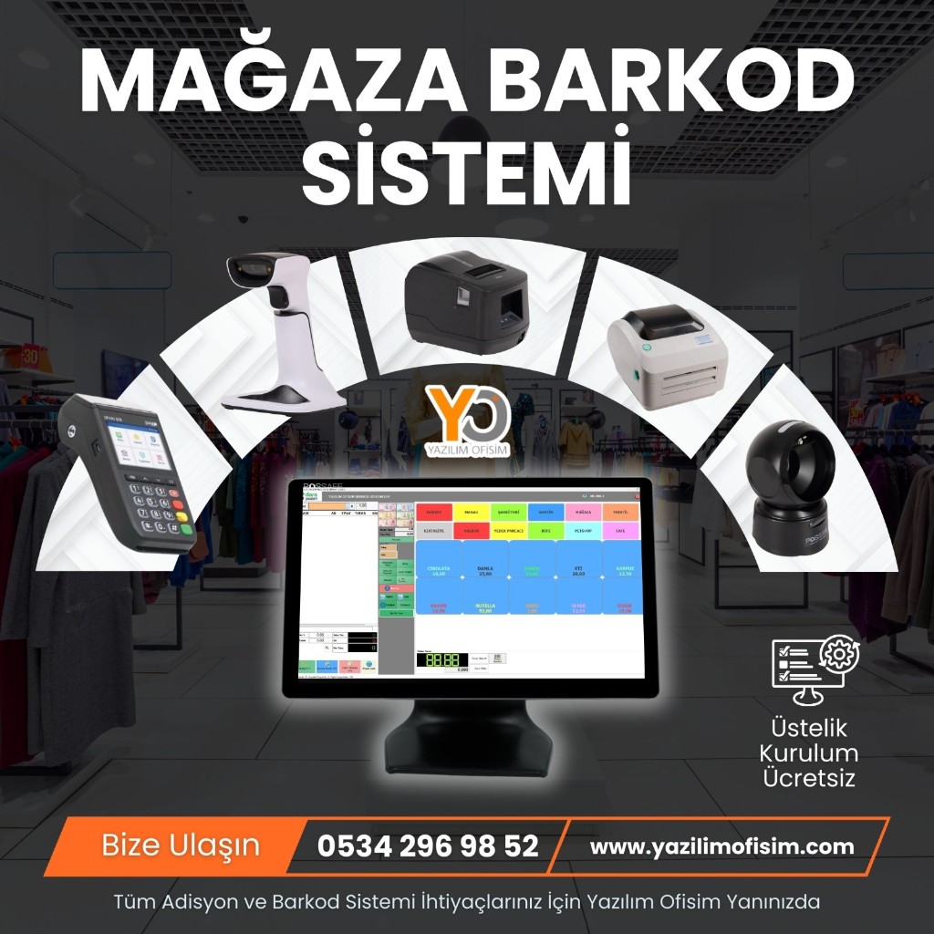 Mağaza barkod sistemi POS bilgisayar ve satış donanımları