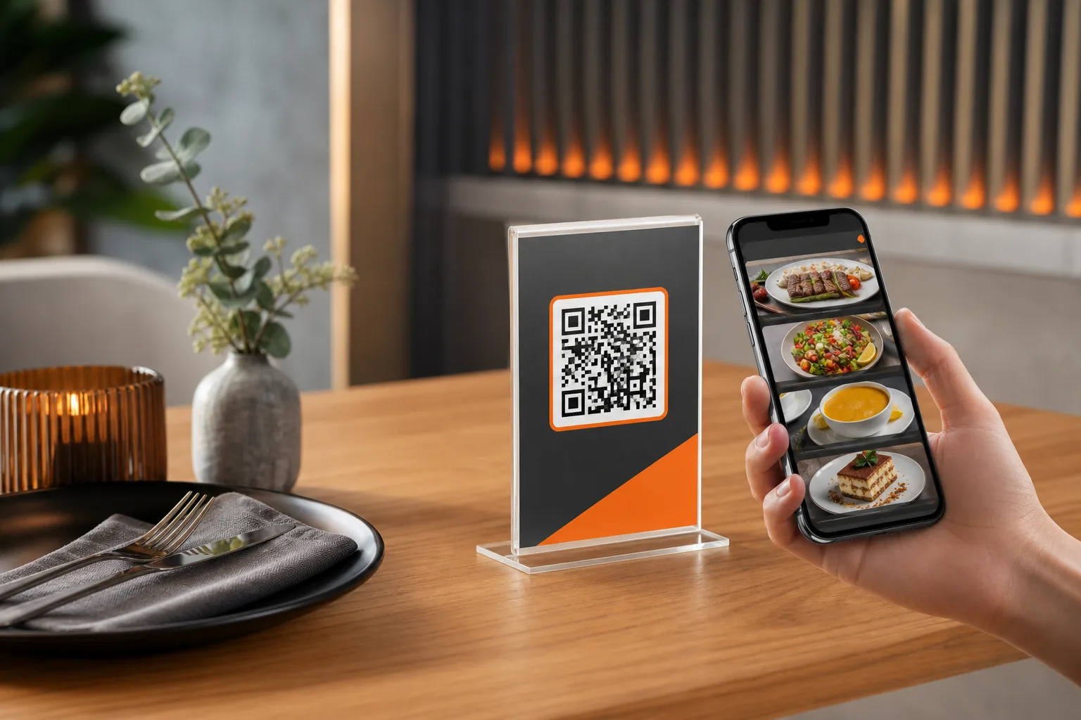 Masada telefonla açılan QR menü sistemi